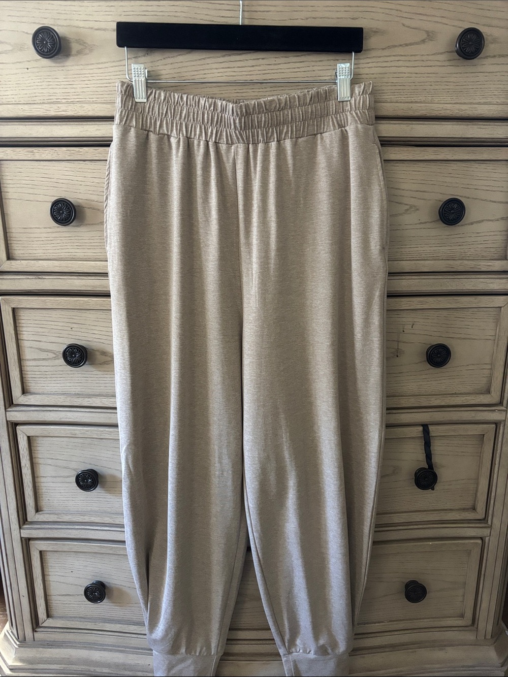 Varley Custer Knit Jogger Pants in Light Taupe